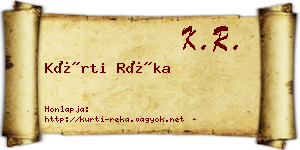 Kürti Réka névjegykártya