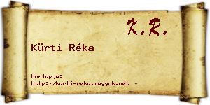 Kürti Réka névjegykártya
